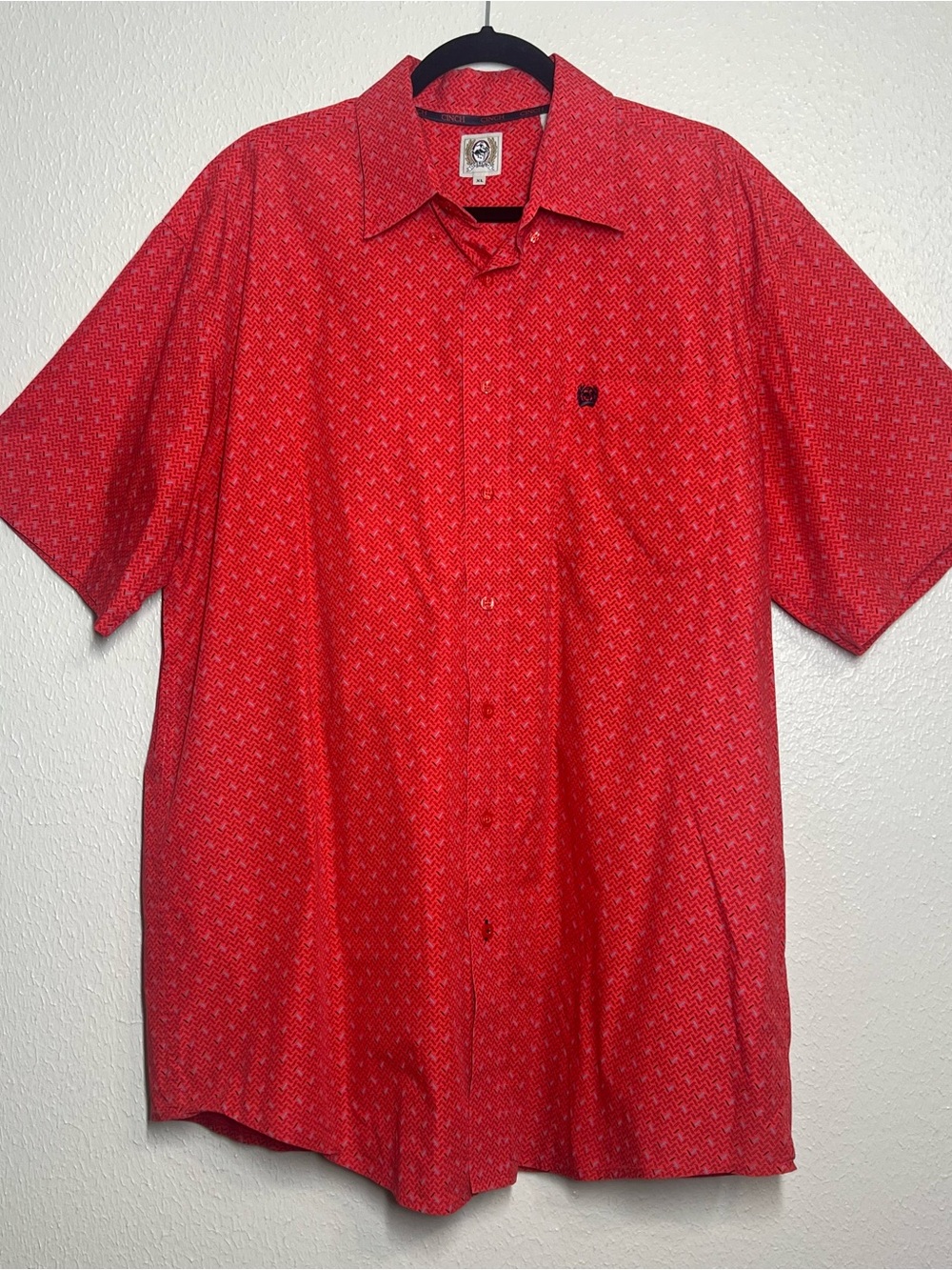 Cinch Shirt Mens Size XL Red Print Button Up Short Sleeve Cowboy Western Rodeo - Picture 2 of 10
